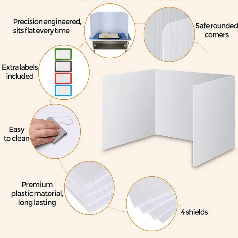 Imagem -04 - Desk Privacidade Painel Divisor com Etiquetas Pvc Grosso Classroom Privacy Boards Foldable Mesa Painéis Partição Student Test Pcs