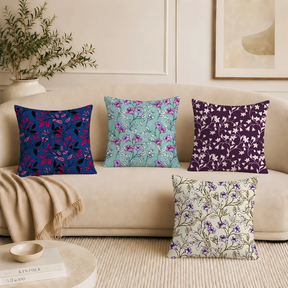 wild floral stems color branches with ditsy cushion cover soft pillowcase Sofa Home Living Room Decor bed hogar pillowcover gift