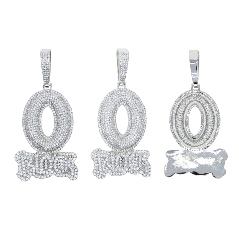 Unise - Collana con ciondolo a forma di lettera High Hip Hop XO per donne e uomini, alla moda, con zirconia cubica, regalo creativo, Extra Large, Lega di acciaio e zirconia cubica