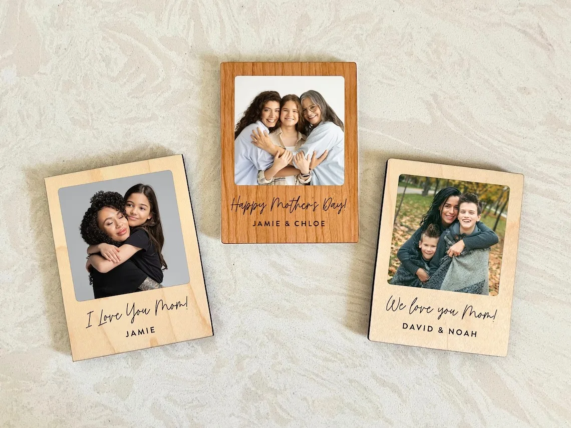 

Mother's Day Photo Magnetic Photo Frame, Personalized Gift for Mom Nana Thanksgiving Mom • Customized Magnet Wooden Photo Frame