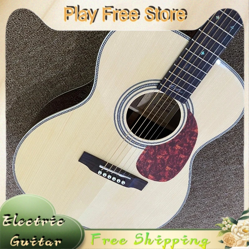 00028EC 39 Inch Natural Wood  Acoustic Guitar Spruce Solid Top Female Beginner Balanced Sound Free Shipping Hot Sale New