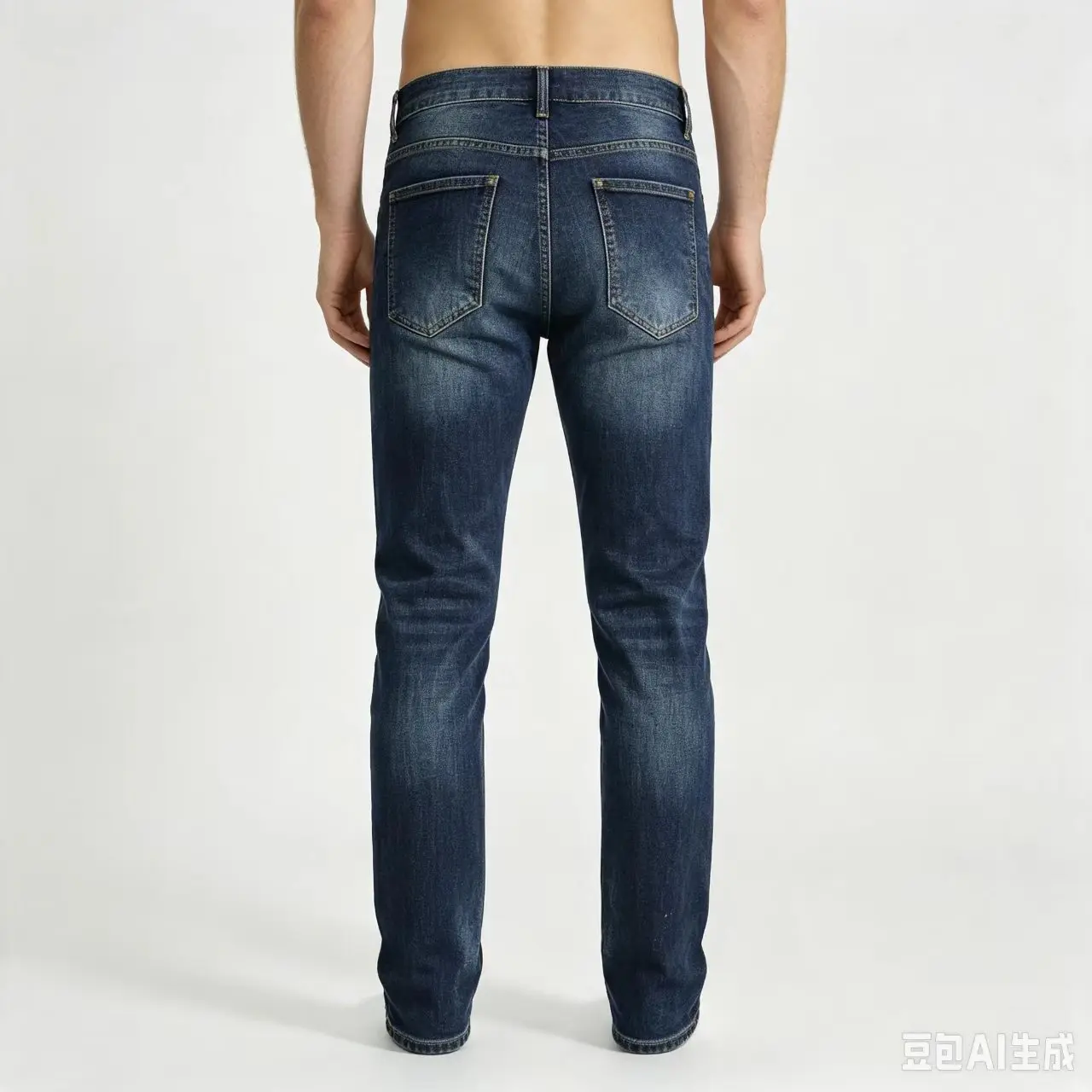 Fashionable new men's jeans, painted, washed, nostalgic, stretchy, slim fit, deep blue jeans, high street hip-hop brand pants, Y
