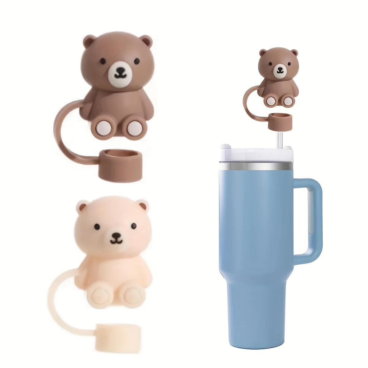 2pcs 12mm Large Silicone Straw Tip Covers - Dust-Proof, Reusable, Cute  Design, Fit  30 & 40oz Tumblers, Soft, Flexible, Easy to