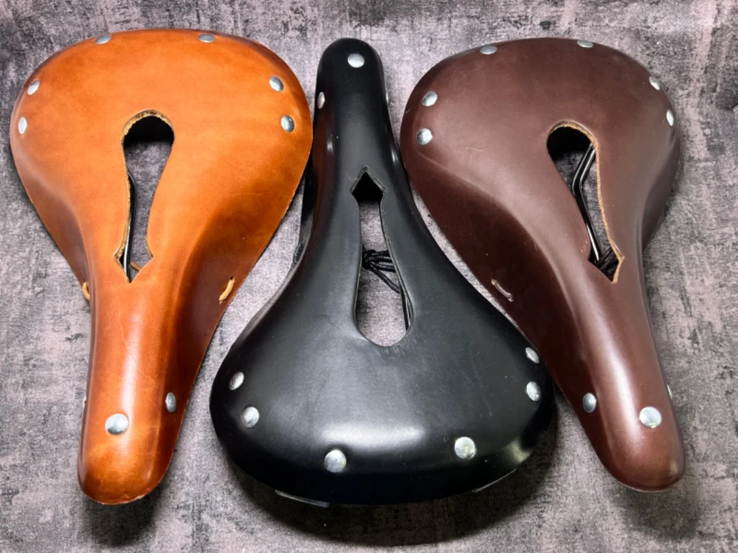G98 Siodełko rowerowe Czysta skóra bydlęca Ręcznie robione siodełko Rower Sport Retro Vintage Rowerowe siodełko rowerowe — zdjęcie 3