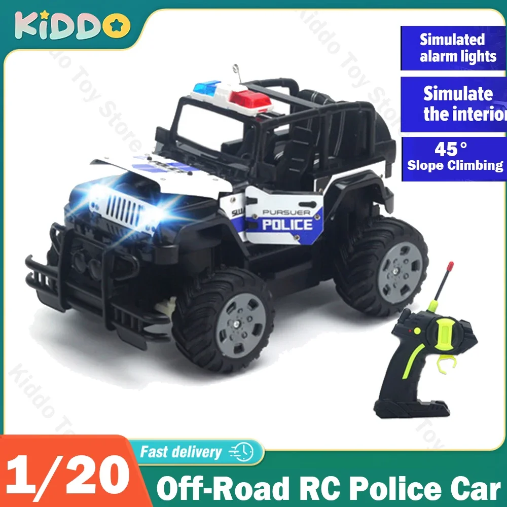 1/20 Police RC Car Super Fast Big 2.4G Remote Control Cars Toy with Lights Off Road Buggy Drift Vehicle toys for boys kid Child