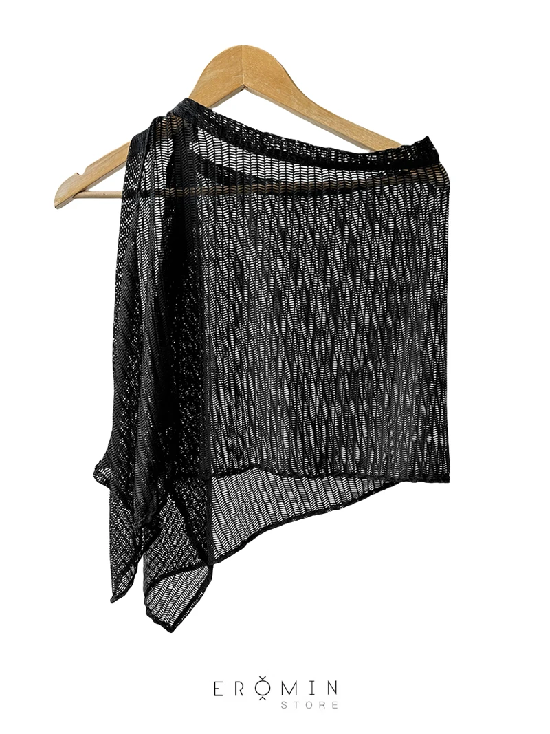 

Bla Lace Semi-Body Skirt Curtain Hollow out Overlap Wear Belted Apron Sle A-Line ort Skirt Versatile Me Skirt Curtain