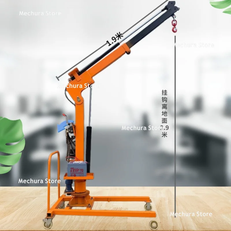 Mobile Small Hydraulic Crane Simple Rotation Truck-Mounted Loading Unloading Handling Cantilever Lifting Lowering Hoist Crane JT