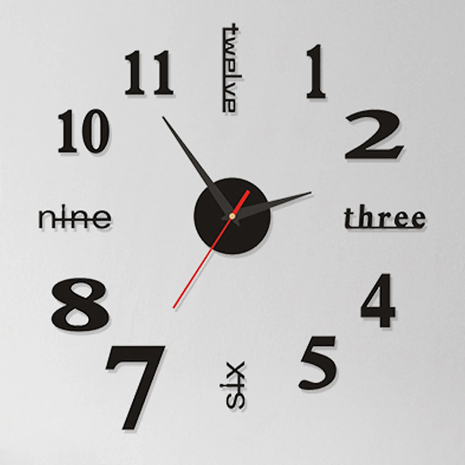 3D Wall Sticker Clock 20-50cm Adjustable Mirror Surface Frameless Wall Clock Wall Stickers Gift Living Room Bedroom Home - view 6