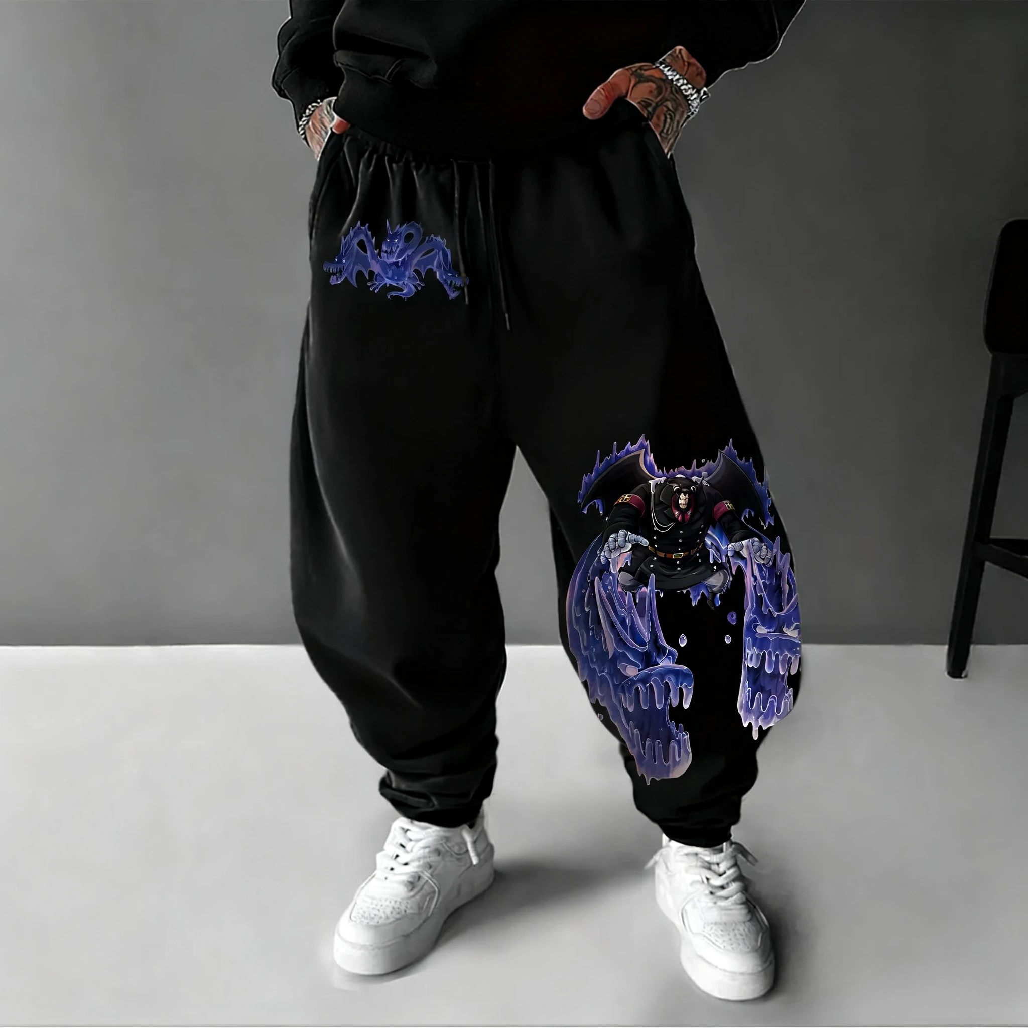 

ONE PIECE Anime Kaidou Printed Sweetpants 2025 Autumn/Winter Men's New Hip Hop Trend Y2K Casual Loose Sports Tapped Pants