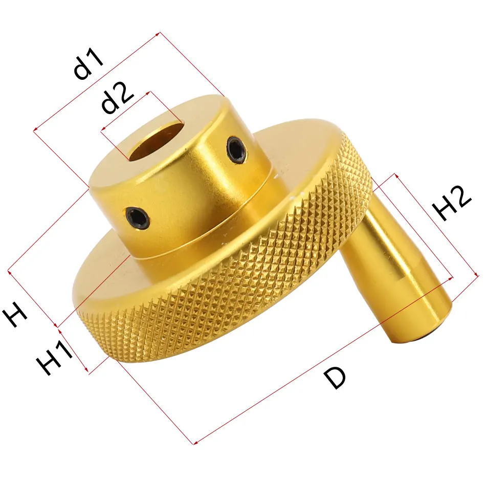 Golden aluminum alloy knurled handwheel factory direct sales