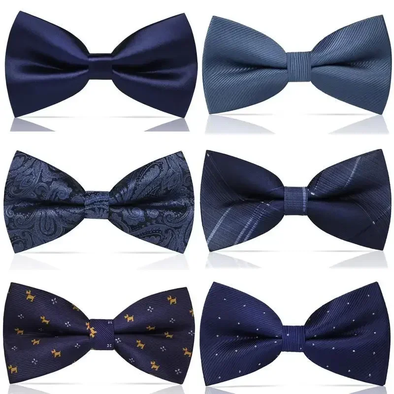 Fashion blue bow tie men's formal business banquet Joker bridegroom wedding dress bow best man tide  bow tie