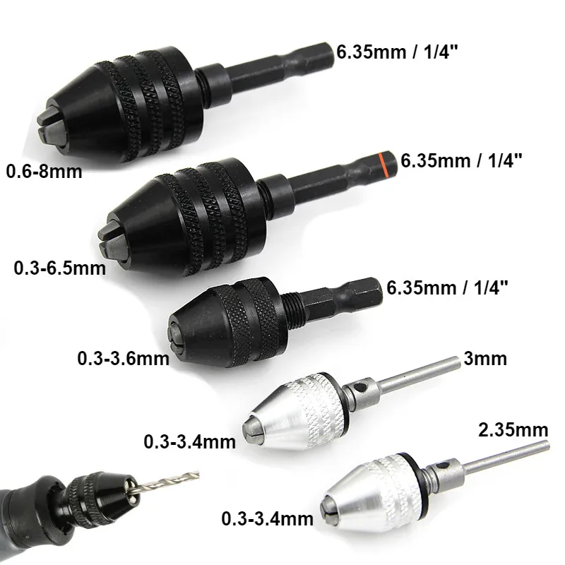 0,3-8 мм 6,35 мм быстросменный БЕСКЛЮЧЕВОЙ патрон для сверления с шестигранным хвостовиком адаптер преобразователь инструмент
