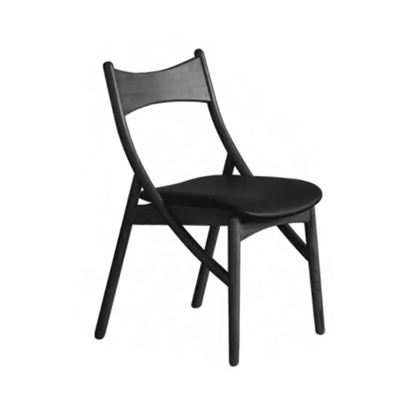 

Cat ear soft bag dining chair household small apartment solid wood leisure chair simple single back chair