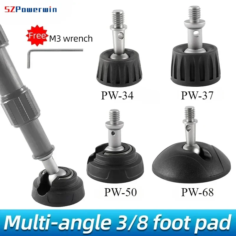SZPowerwin 3pcs/lot Rubber Camera Monopod Tripod Foot Pad 3/8 Inch Anti Slip Tripod Release Foot Pad For Tripod Monopod Leg