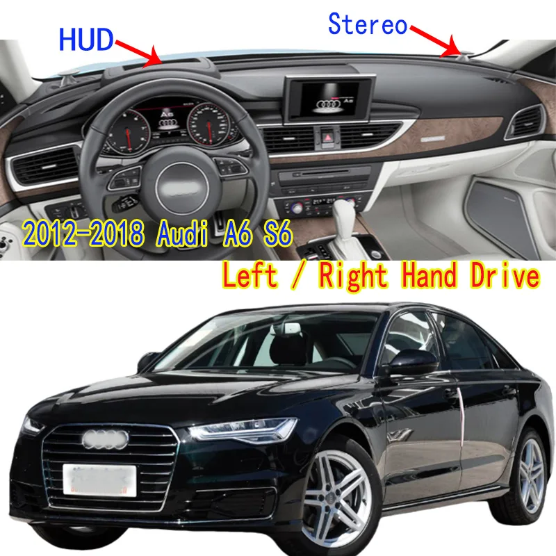 

For Audi A6 A6L S6 2012-18 Car Dashboard Mat Accsesories Anti-reflective Anti-slip Anti-dirty Pad Ornaments