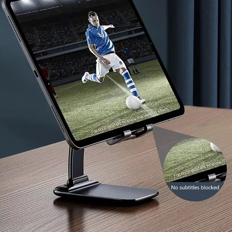R53C Pullback Adjustable Phone Stand Holder Featuring Not Slip Base Multiple Foldable Brackets for Tablets Smartphones