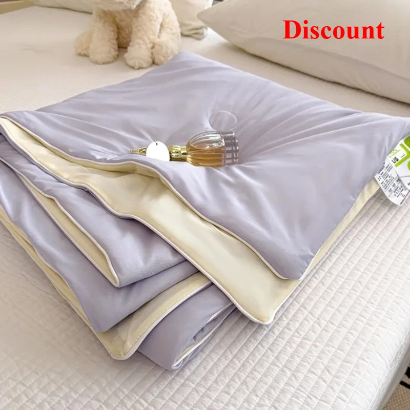 

Summer solid color printing cool silk summer quilt summer cool quilt air conditioner quilt household machine washable