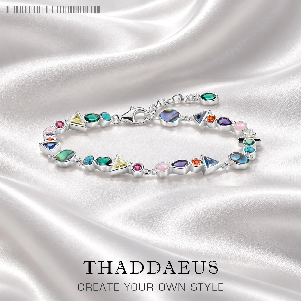 Paradise Journey Bracelets New Colourful Link Chain 925 Sterling Silver Fashion Jewelry Boho Gift For Women