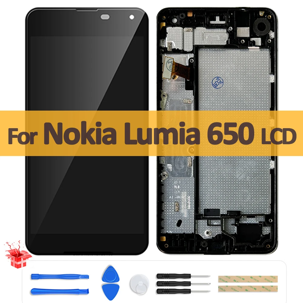 5.0 "display lcd original para microsoft nokia lumia 650 lcd RM-1152 RM-1154 RM-1113 tela de toque digitador assembléia com quadro