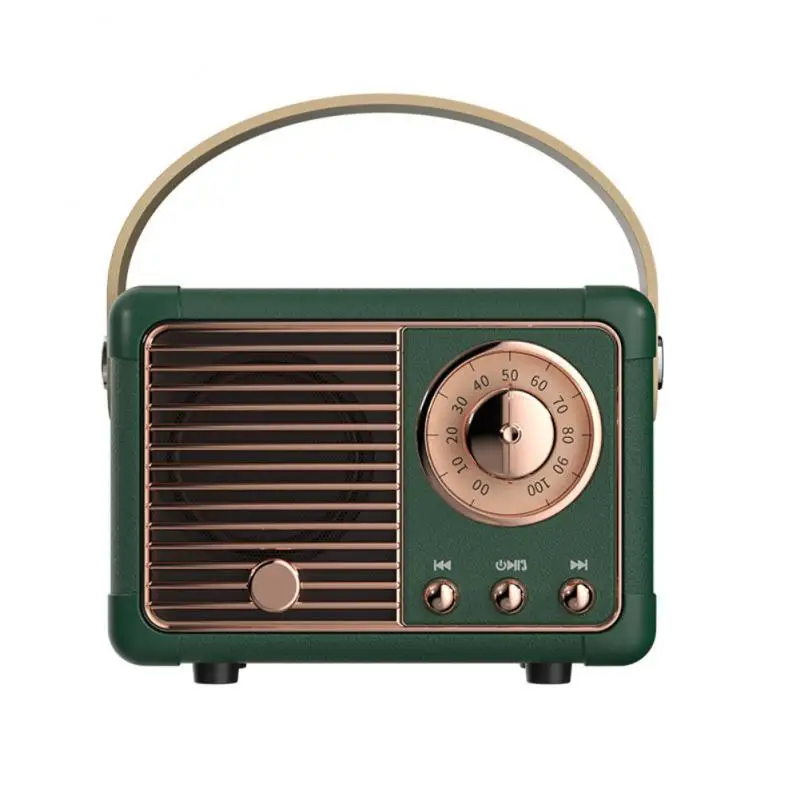 Mini Wireless Retro Bluetooths Speaker Vintage FM Radio Portable USB Interface Classical Decoration Speakers Travel Music Player