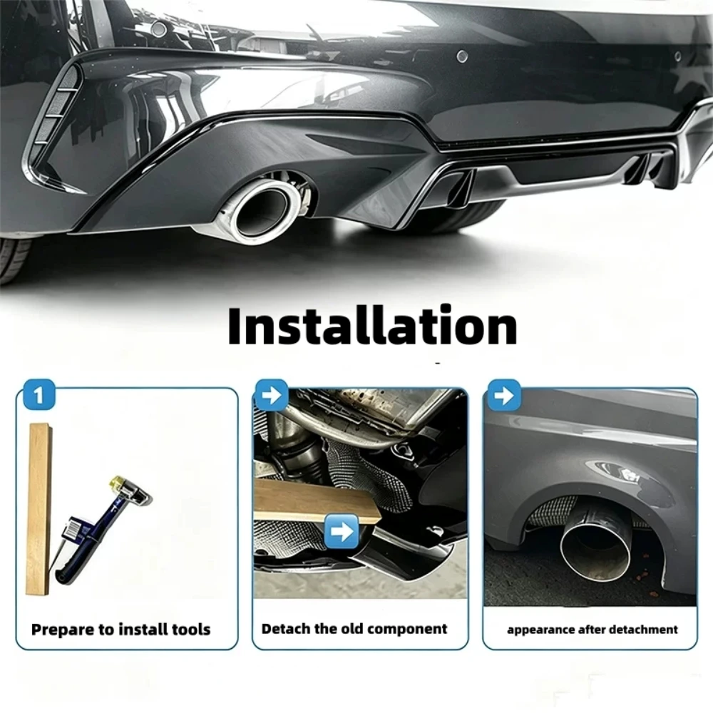 For BMW 3 Series G20 G21 2019-2026 320i 320d 330i 330e OEM Style Exhaust Tip Cover Tailpipe Trim Round Outlet view 6