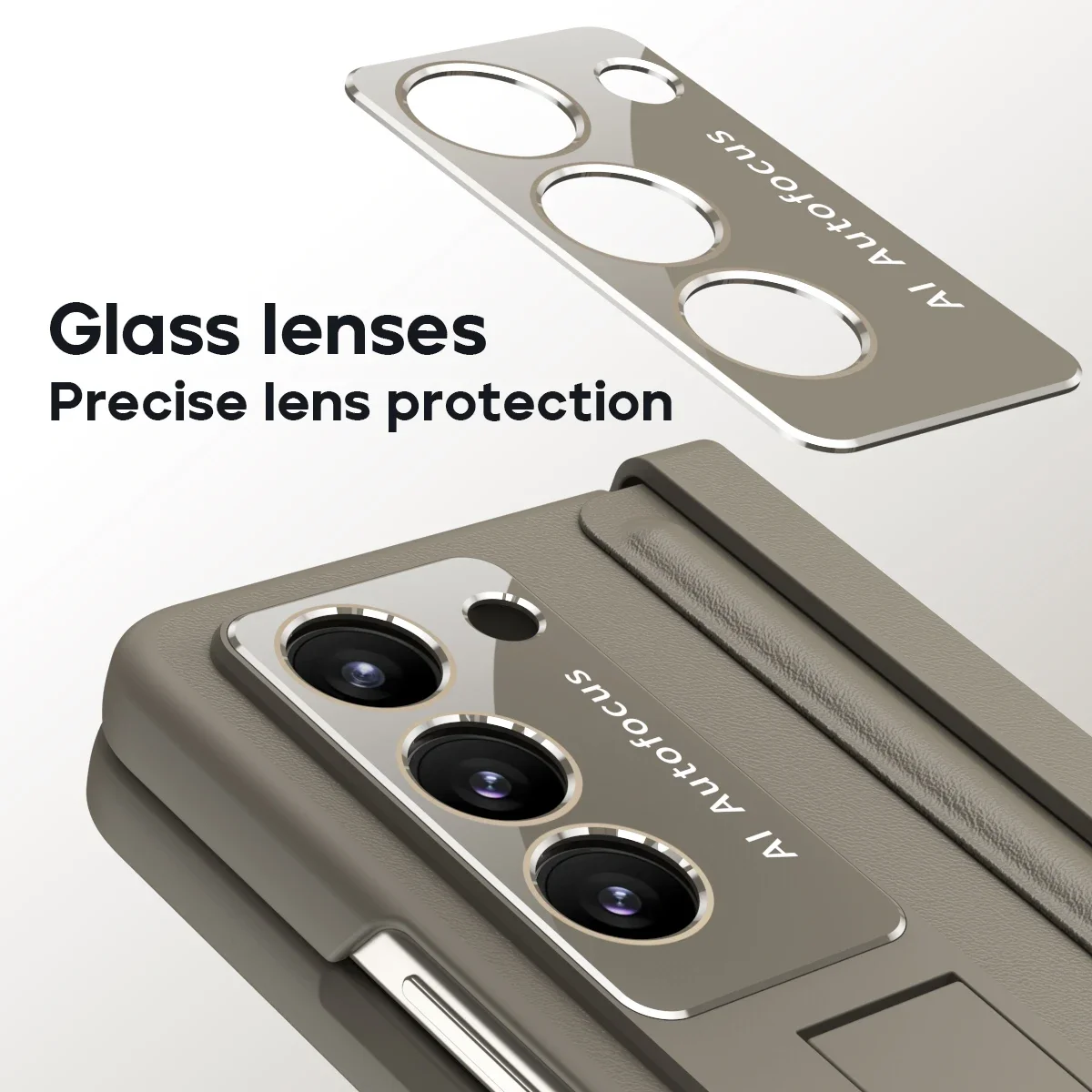 360 Full Screen Protector Cover for Samsung Galaxy Z Fold 5 4 3 7 Case Hinge Leather Plating Kickstand with Original Pen Holder