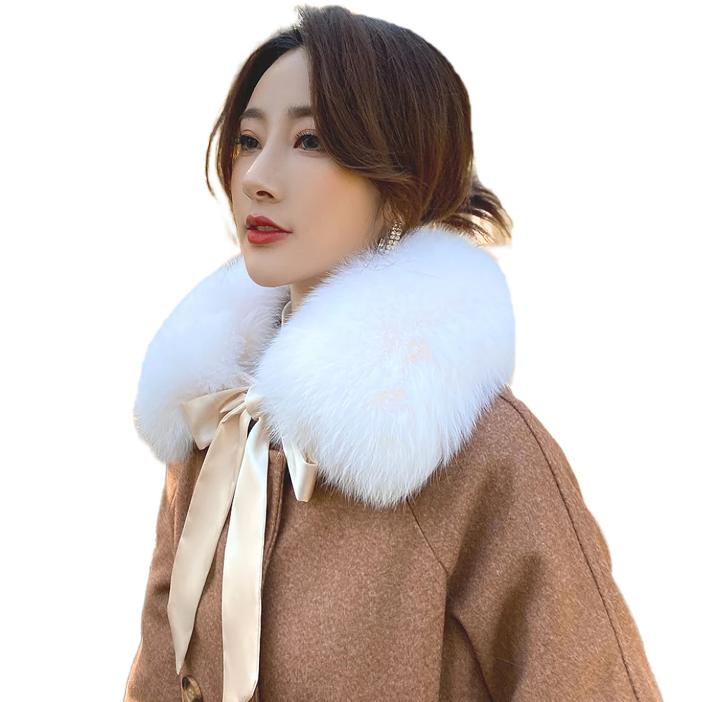 ZDFURS * real fox fur collar muffler fur scarf for winter fox fur collar for wool coat Coat decoration lovely collar for girl