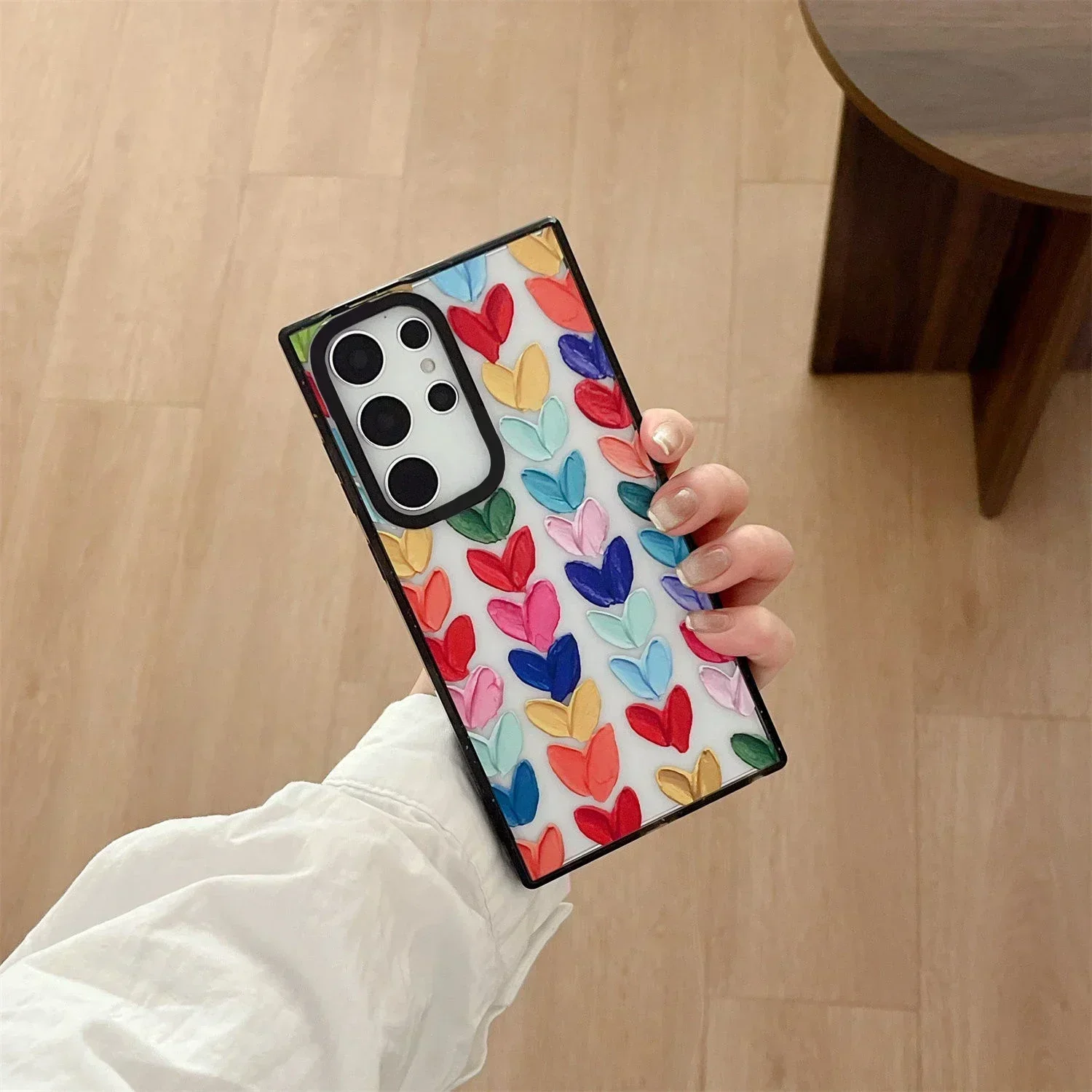 

Cake Acrylic Black Border Case for Samsung Galaxy S25 S24 S23 Ultra Plus S25+ S25U Protective Cover