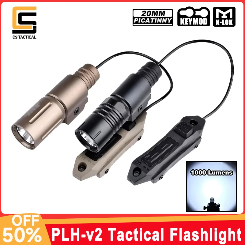 WADSN PLHV2 PDW350 Tactical Airsoft Pistol Gun Scout Flashlight For 20mm Picatinny Rail AR15 Glock 19 G17 G19 Weapon Accessories