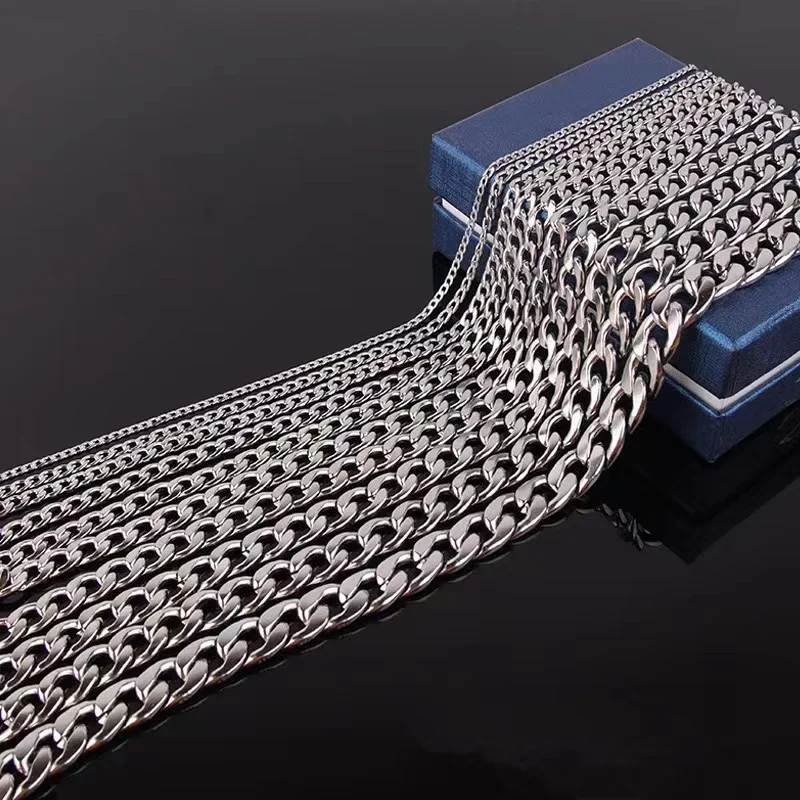 Heren 925 Sterling Zilveren Ketting 2/4/6/8/10/12MM 40-75cm Face Chain Ketting Karabijnsluiting Mannen Vrouwen Engagement Sieraden Geschenken