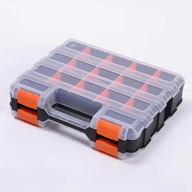 FUTE 17/34-Compartments Organizer ABS Plastic Parts Box with Removable Dividers Hardware Tool Screwdriver Auto Repair Tool Box