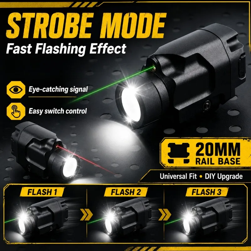 Sturdy Metal LED Light Assembly Under‑Fit Layout Strobe Effect 20MM Rail Compatible Craft Part