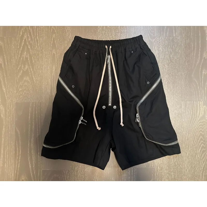 High Street Dark Style Pocket Cargo Shorts Men Loose Casual Five‑Point Shorts Streetwear Hip Hop Shorts Men's Clothing
