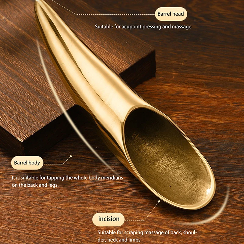 Pure Copper Guasha Plate Back Shoulder Neck Body Guasha Massage Tool Whole Body Universal Foot Massage Brass Scraping Knife