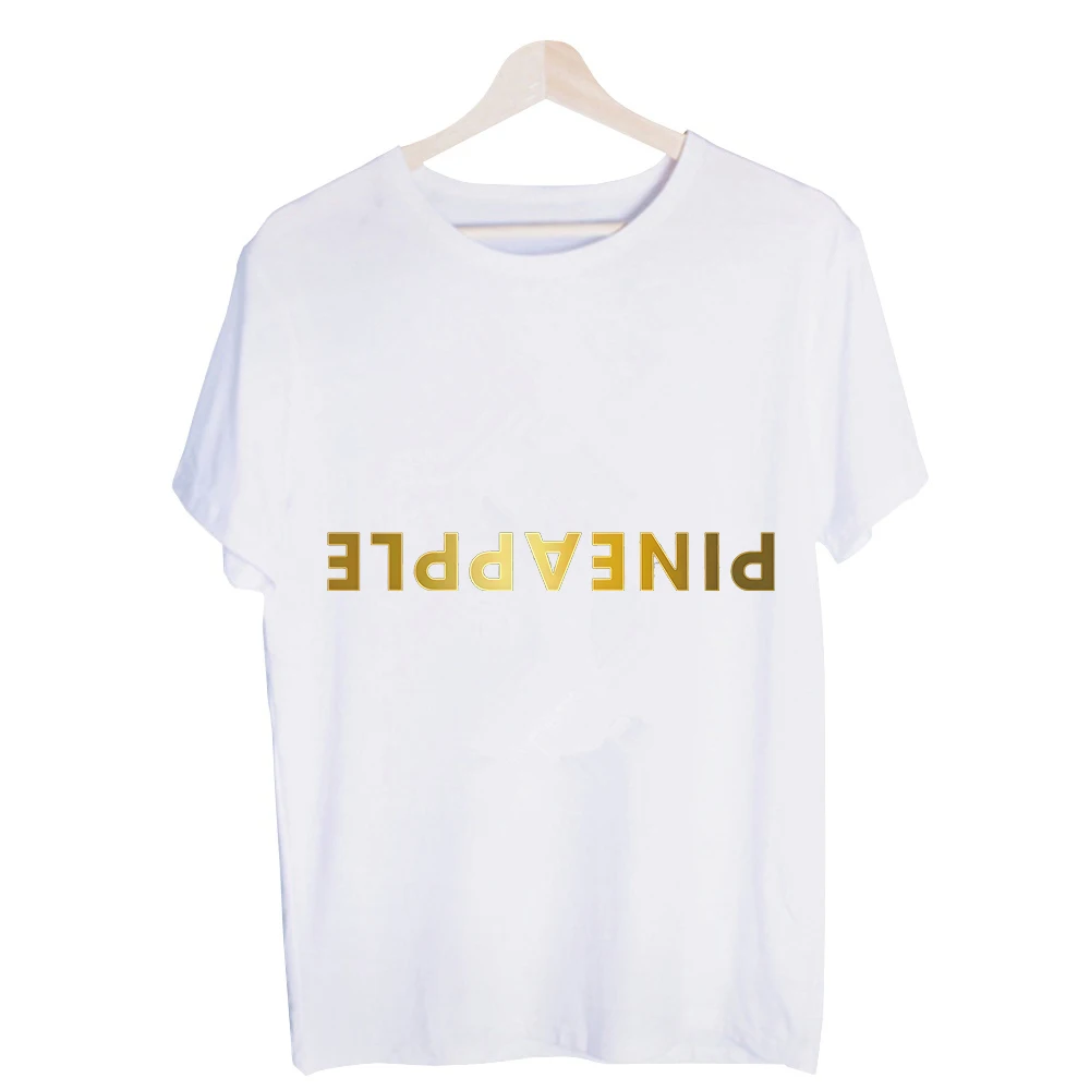 Men's Pineapple Letter Print Graphic Tee, Short Sleeve Crew Neck T-Shirt for Casual Summer Outfits
