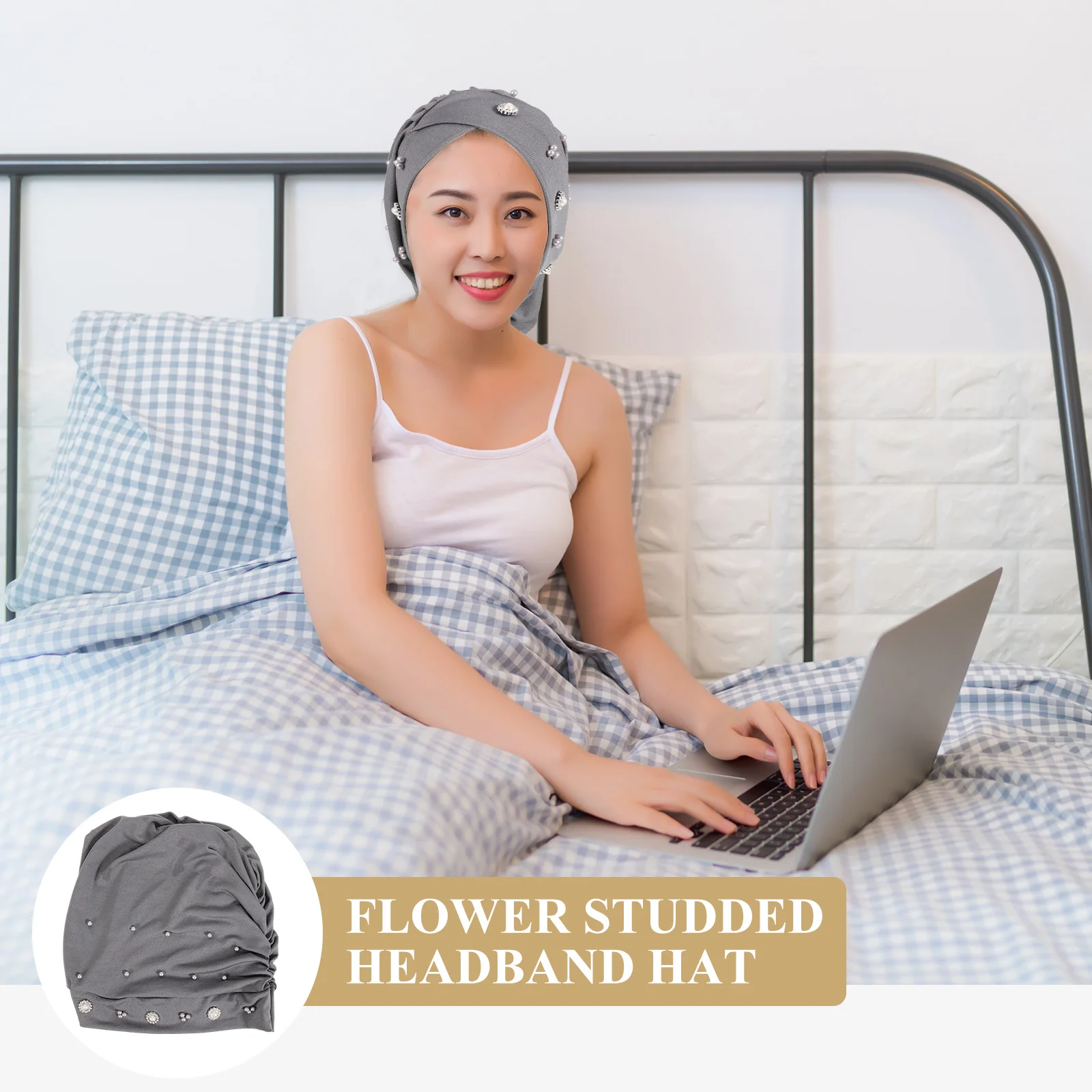 

Sleeping Bonnet Cotton Elastic Adjustable Bonnet Diminish Hair Breakage for Curly Braids Long Hair Flower Cap Sleeping Hat