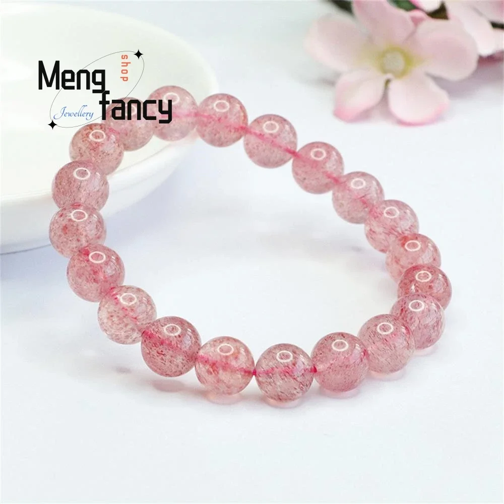 

Natural Strawberry Crystal Colorful Bracelet Simple Elegant High-grade Couple Sweet Romantic Sexy Young Girls Fashion Jewelry