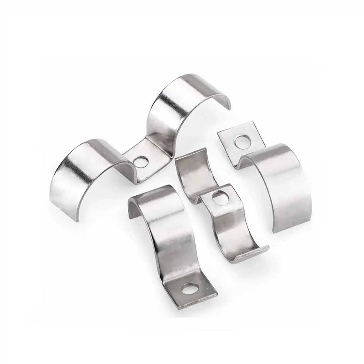 304 Stainless Steel Pipe Clamp, P-Type, Single Hole Riding Card, Half Code, Single