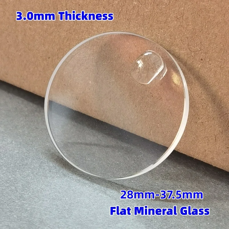 Loupe à bulle pour fenêtre de date de 3,0 mm d'épaisseur, diamètre 28 mm-37,5 mm pour montre, verre minéral plat rond YZC674