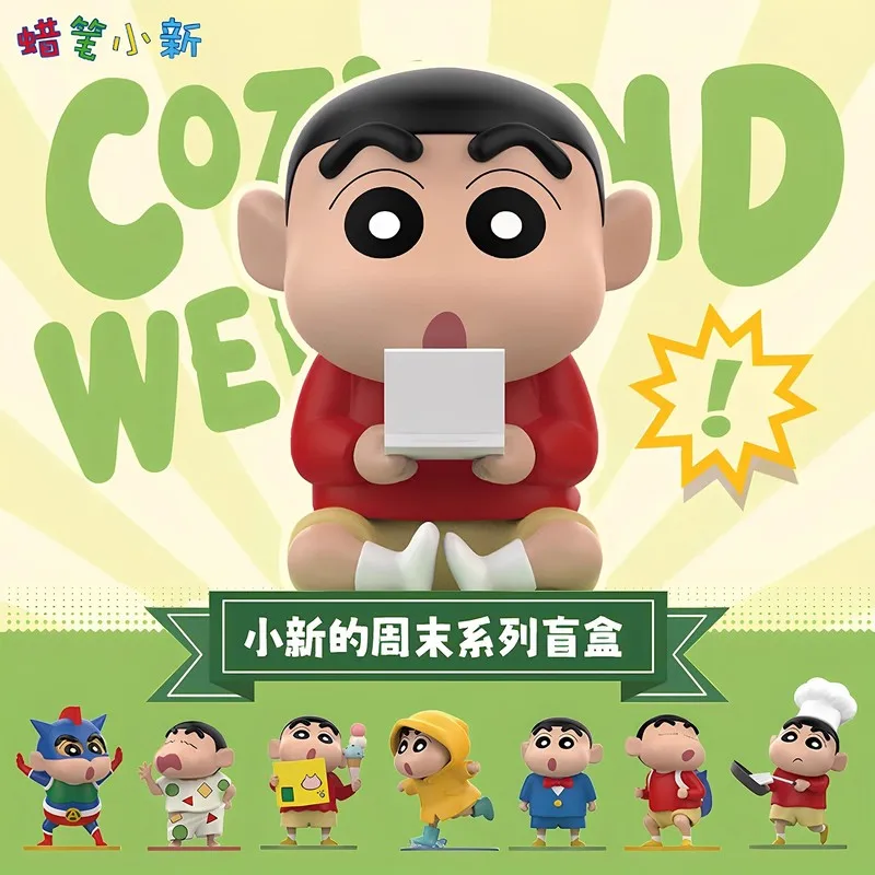 

Zhiwan Crayon Shin Chan Weekend Series Mystery Blind Box Мини-милая кукла Домашний декор для рабочего стола Коллекционная игрушка-сюрприз Веселые подарки
