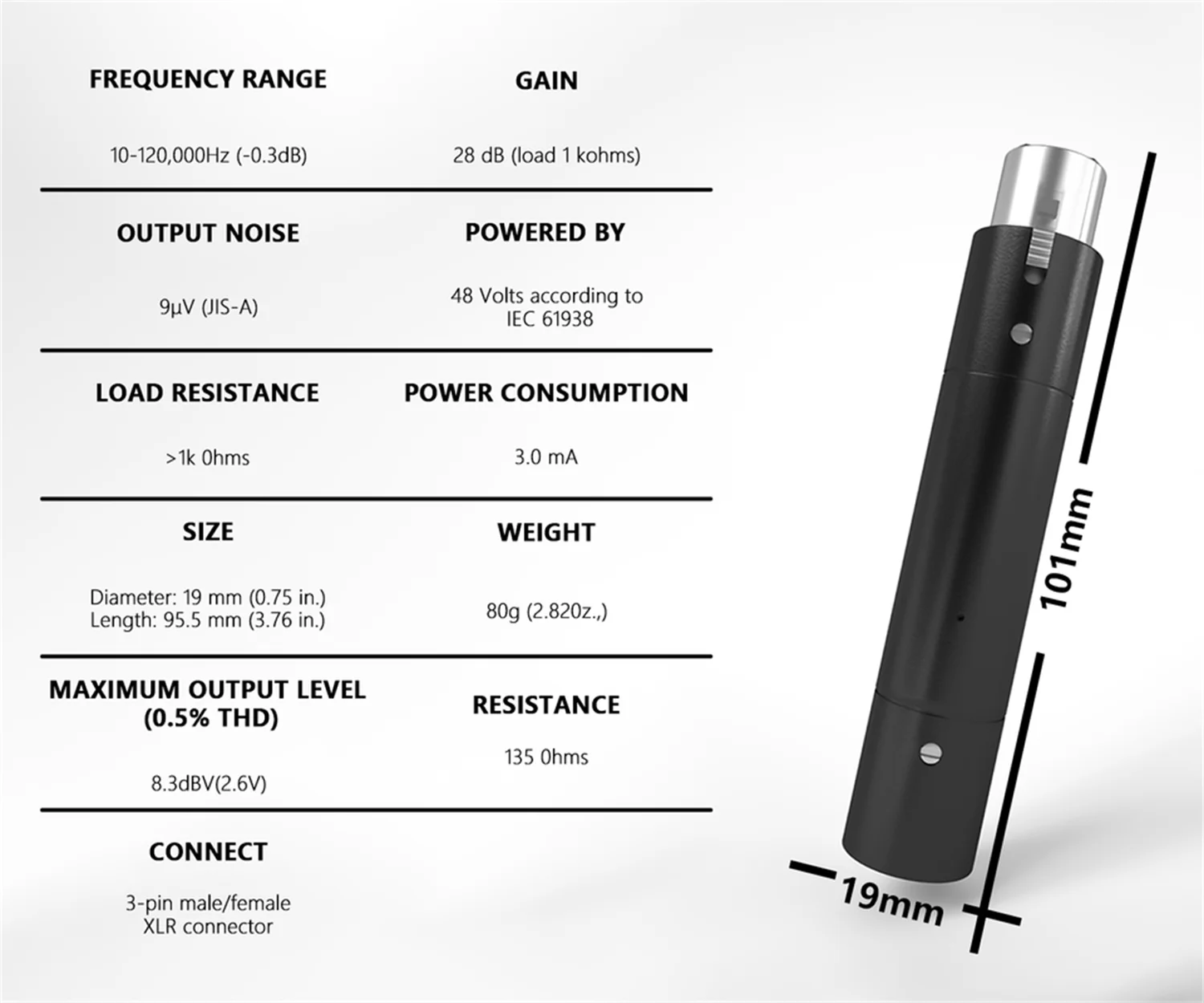 GAZ-MA1 MINI Dynamic Microphone Preamp Gain Single Channel Activator increase for Dynamic Microphone