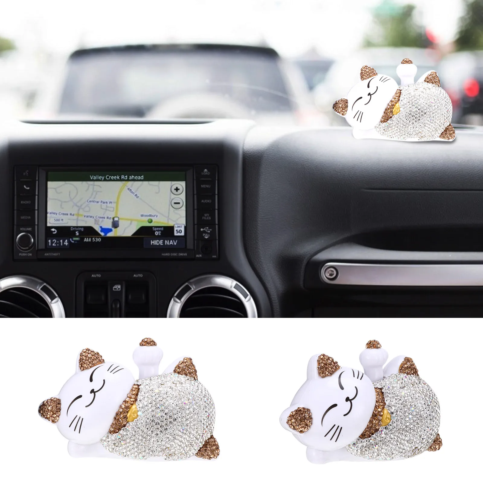 

Solar Cat Car Decor High Quality Car Ornament Photo Prop Desktop Cat Adornment Auto Decoration Home Room Ornament