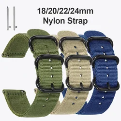 18 22 20 24mm Nylon Watchband for Samsung Galaxy 5 4 Watch Bracelet for Amazfit for Huawei Woven Sport Band for Seiko Strap