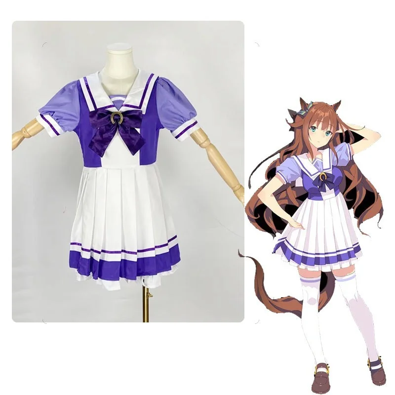 Pretty Derby Costume Japanese Anime Figue Grass Wonder Short Sleeves Dress School Uniforms Accessories Women Cosplay Costumes