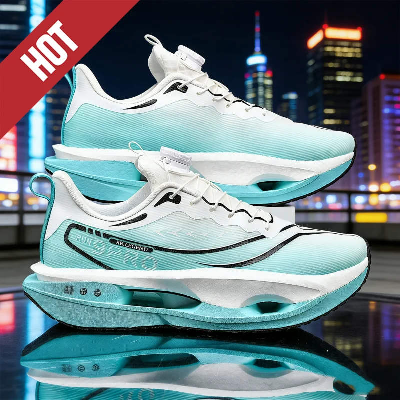 Running Shoes Carbon Board Speciality Marathon Men Sports Breathable Lightweight Women's Comfortable Athletic Nonskid Sneakers - view 3