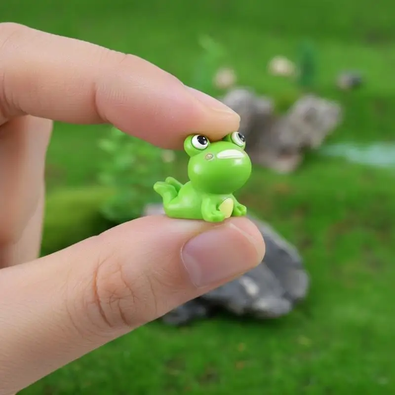Cute Resin Frog Miniature Animal Figurine Non-Toxic Car Ornament for Home Garden Decor with Free Shipping
