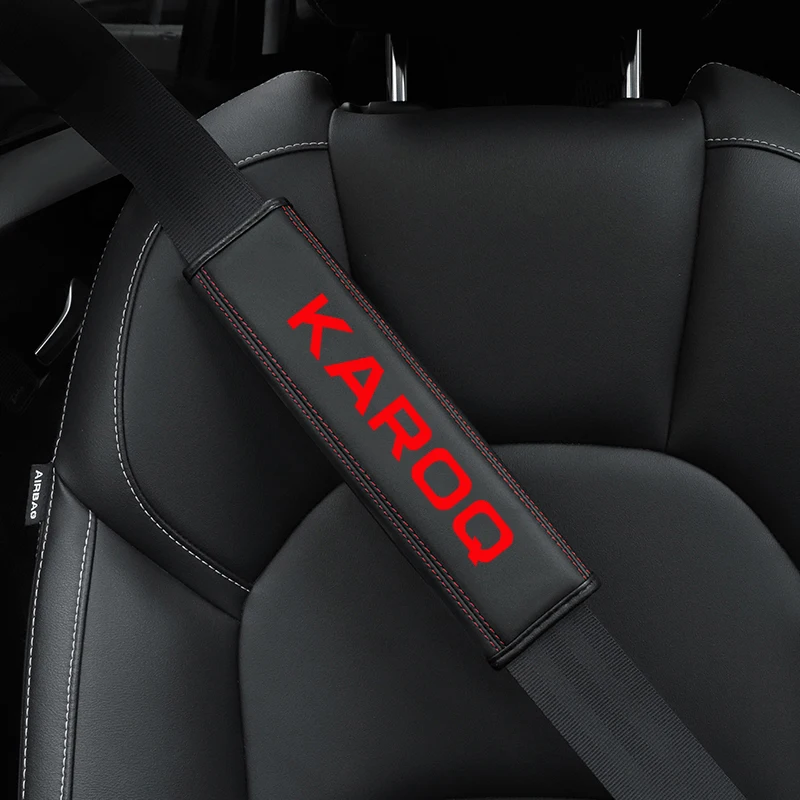 

For Skoda Karoq NU7 Accessories Top leather material automotive seat belt cover shoulder protector