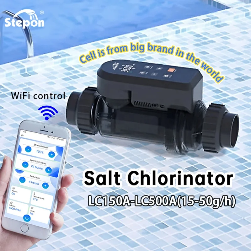 ETL CE Self Cleaning Wifi App Salt Chlorinator Titanium Plate 10000-60000 Gallons Swimming Pool Disinfector
