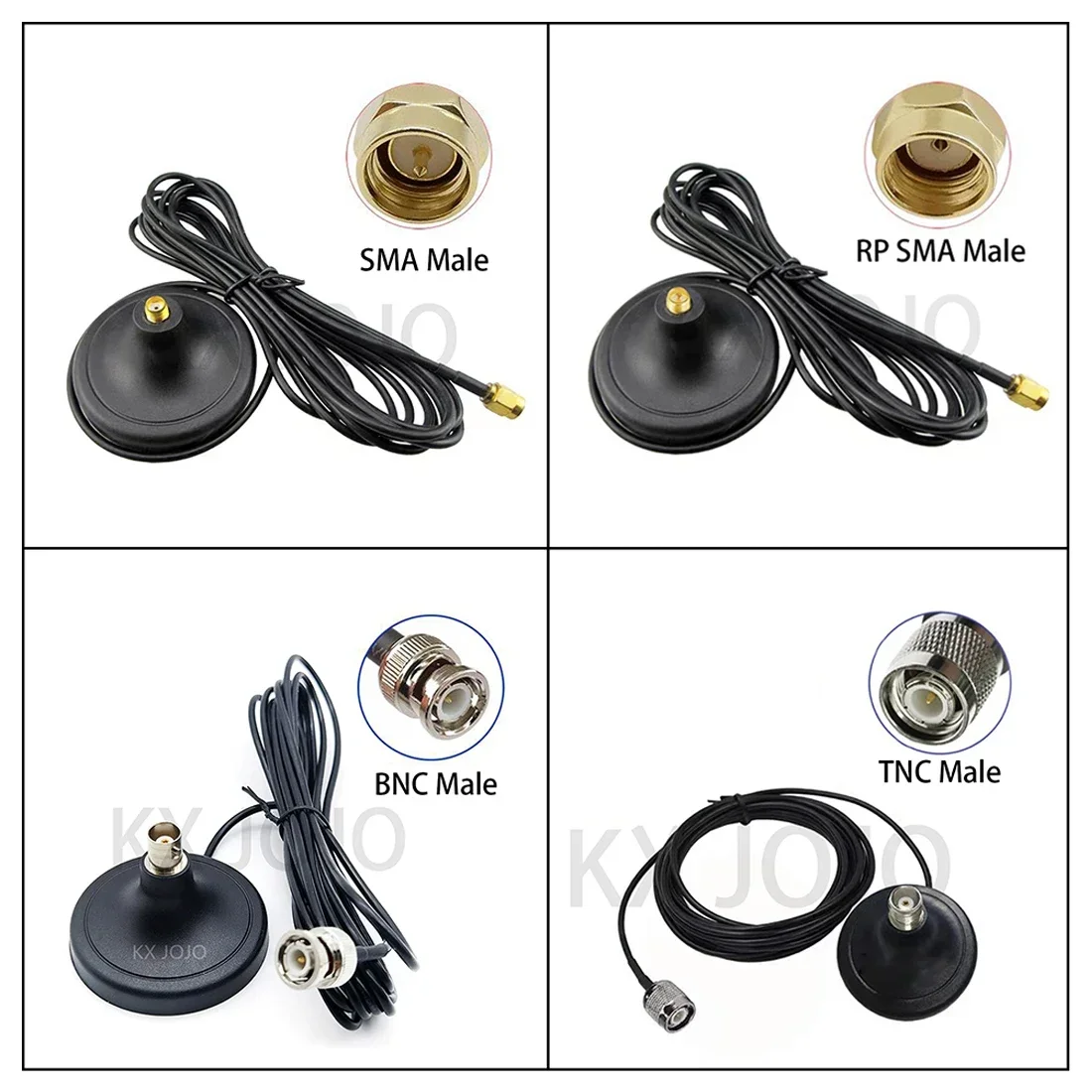 

Extended Base Antenna RF SMA/ BNC/TNC Male/Female Wireless Microphone Extension Strong Magnetic Chpure Copper RG174 3m 1pc