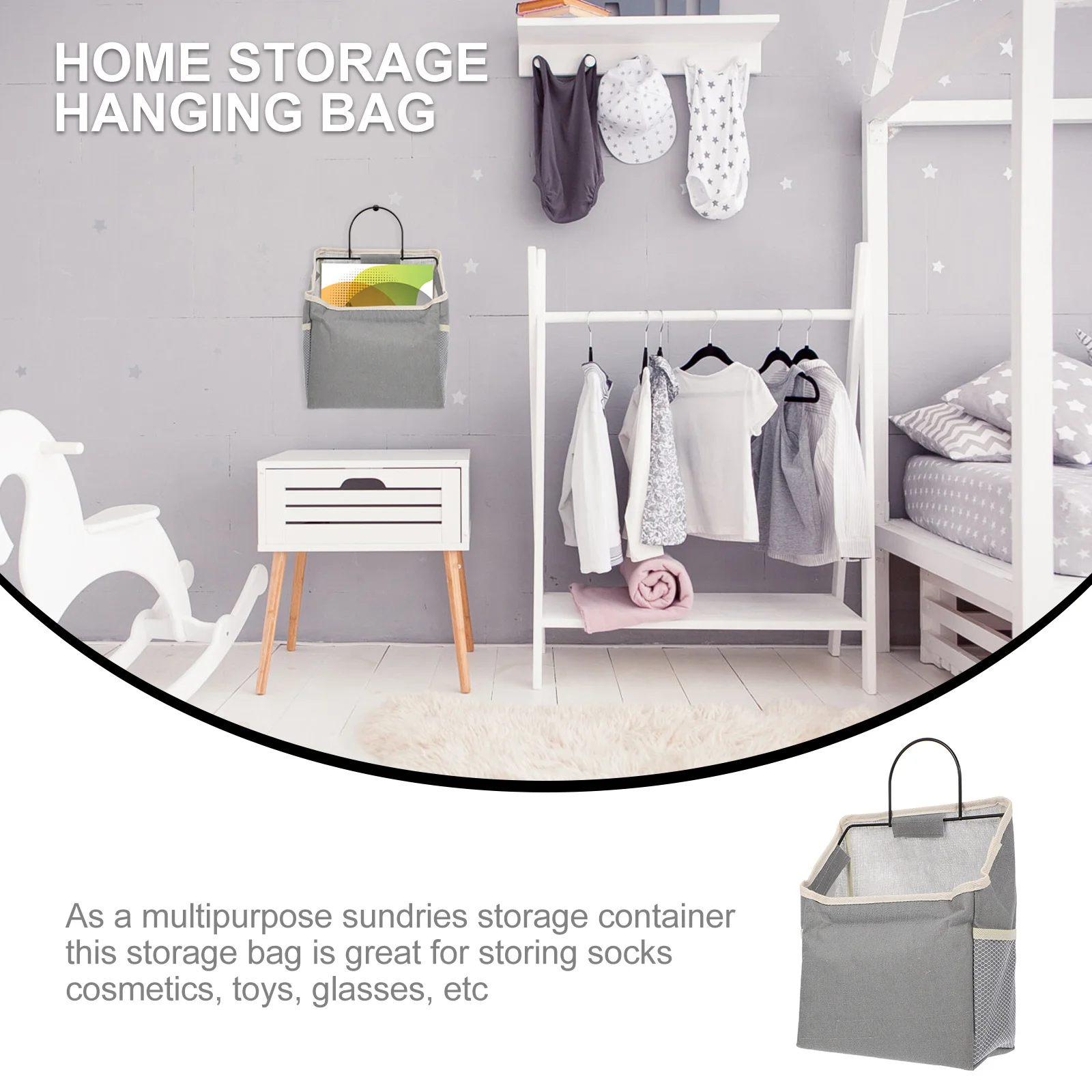 

1 Set Wall-Mounted Storage Bag For Home Sundries Storage Pouch Organizing Socks Cosmetics Glasses Multipurpose Hanging Organizer